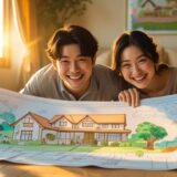 結婚前の同棲を、二人で楽しく計画するカップル