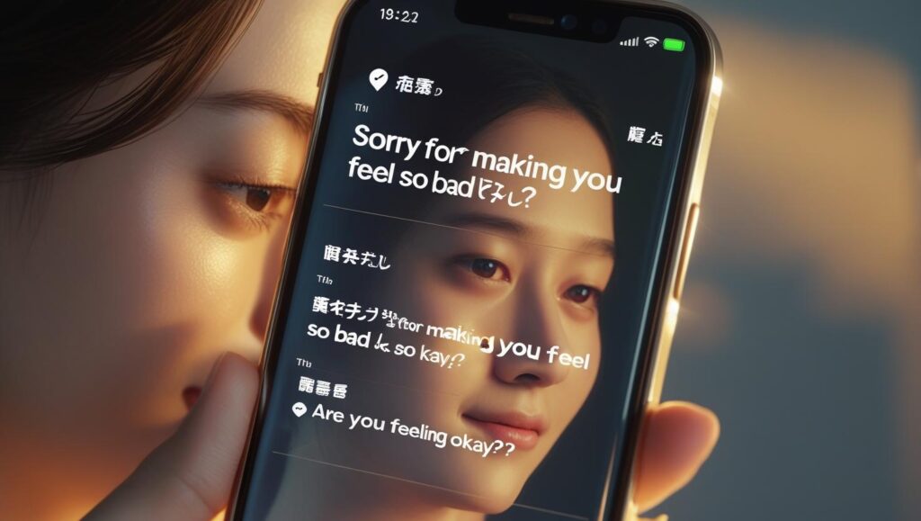 意外なLINEに驚く女性