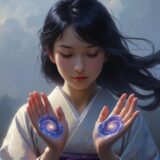 マヤ暦で自分の才能（魂の設計図）を見つめる女性