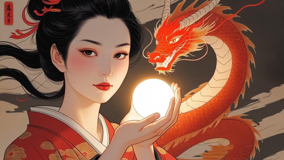 マヤ暦の紋章「赤い龍」の才能を象徴する、生命を育む女性