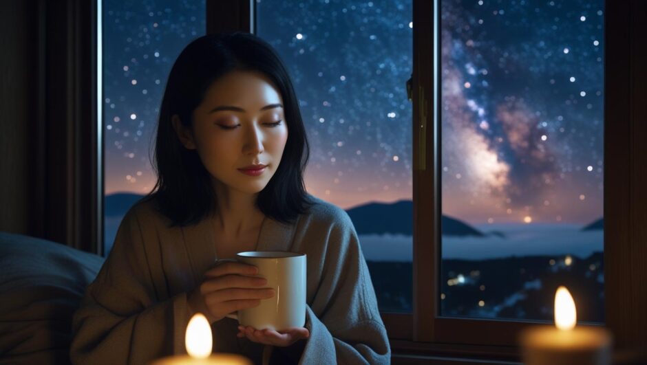 マヤ暦の紋章「青い夜」の才能を象徴する、夢と豊かさを受け取る女性