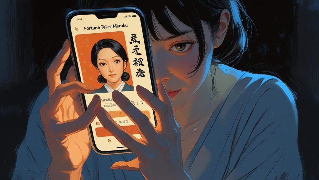 絶望的な恋の状況で、藁にもすがる思いで電話占いの占い師を探す女性