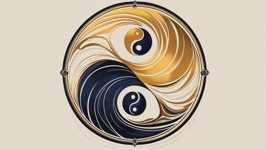 光（行動力）と影（衝突）の両面を表す陰陽図