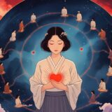 マヤ暦の紋章「赤い地球」の才能を象徴する、人々の心の絆を紡ぐ女性
